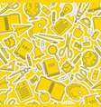 yellow stationery seamless pattern vector image vector image