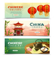 china travel horizontal banner set vector image vector image