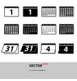 gray set calendar icons isolated on background mo vector image