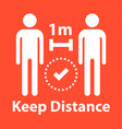keep social distance sign coronavirus safety vector image