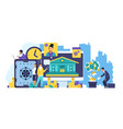 online banking concept trendy cartoon characters vector image