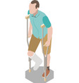 man on crutches composition vector image vector image