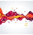 musical sound wave with notes colorful music vector image