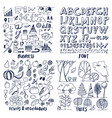 patterns of business things font trees vegetable vector image