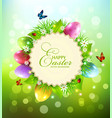 background for easter with a round card for text vector image vector image