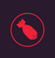 bomb icon in circle vector image