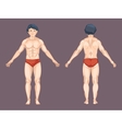 man body in front and back pose vector image vector image