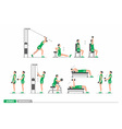 set of workout for arms vector image vector image