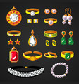colorful jewelry accessories icons set vector image