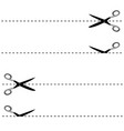 scissors cut lines duo vector image vector image