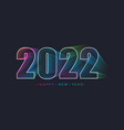 2022 happy new year numbers minimalist style vector image vector image
