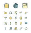 icons thin blue business money vector image
