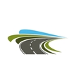 steep turn of speed road icon vector image
