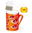 tea in a red cup vector image