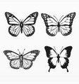 variety butterfly silhouette set vector image vector image