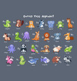 cartoon animals alphabet vector image
