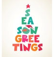 christmas tree with season greetings cute cutout vector image