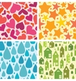 set of four colorful seamless patterns background vector image vector image