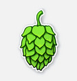 sticker a green cone hop vector image vector image