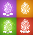 four easter egg card of objects vector image vector image