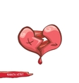 cartoon style red broken heart vector image