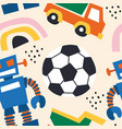 toys car robot abstract shape seamless pattern vector image