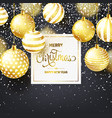 christmas background with tree balls and snow vector image