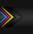 cmyk arrows on black metal background abstract vector image