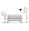 depressive lonely man friend is giving him love vector image vector image