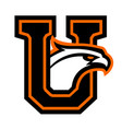 letter u with eagle head vector image vector image