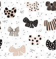 seamless hand drawn pattern with bows fashion vector image