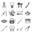 set dental services icons vector image