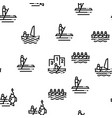 canoeing seamless pattern vector image vector image