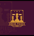 chess and pawn piece logo vintage template icon vector image vector image