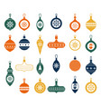 christmas balls in a flat style on a white vector image vector image