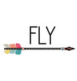 fly arrow tribal inscription and decorative boho vector image