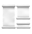 set of old white textured scrolls different shapes vector image