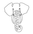 elephant head continuous line drawing vector image vector image