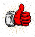 santa claus hand with like sign design element vector image
