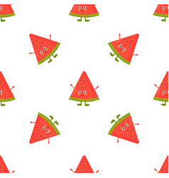 Seamless pattern with funny watermelons Royalty Free Vector