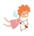 silhouette of cartoon cupid angel flying valentine vector image