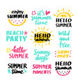 cute summer lettering set vector image vector image