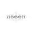 magic moon with sacred geometry tattoo design vector image