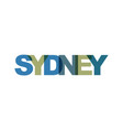 sydney phrase overlap color no transparency vector image