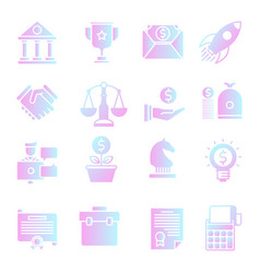 Global business gradient icons Royalty Free Vector Image