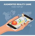 flat isometric mobile game catch vector image