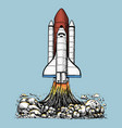 space shuttle takes off astronomical astronaut vector image