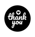 thank you round label sticker badgepromotional vector image vector image