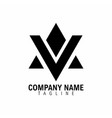 mountain triangle letter v and a logo symbol vector image