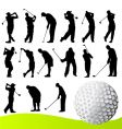 set of golf player vector image vector image